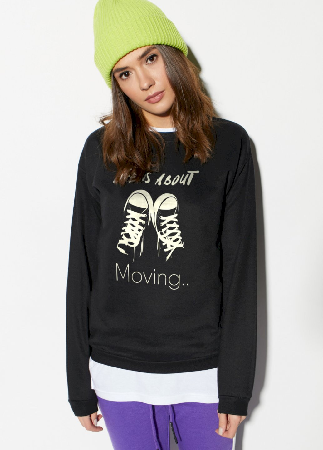 Чорний світшот basic YAPPI (201487554)