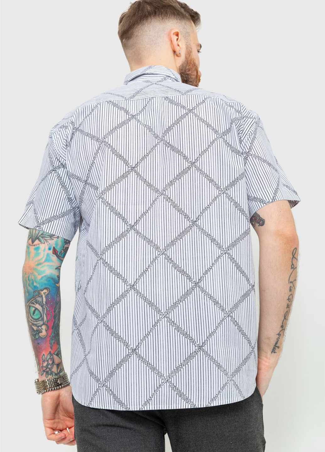 Белая кэжуал рубашка с геометрическим узором Ager