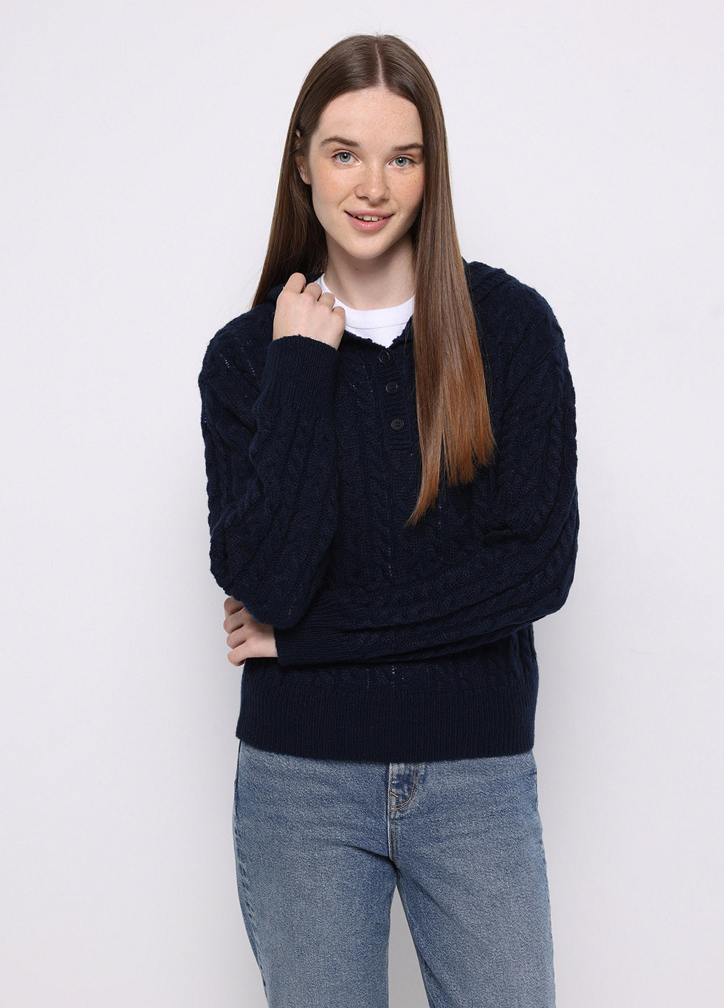 Темно-синий зимний свитер Colin's