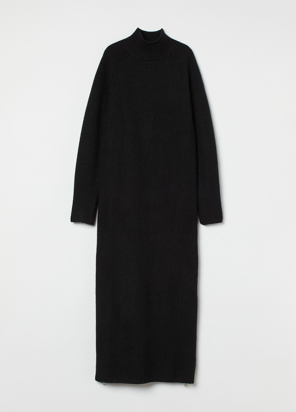 Черное кэжуал платье платье-свитер H&M однотонное