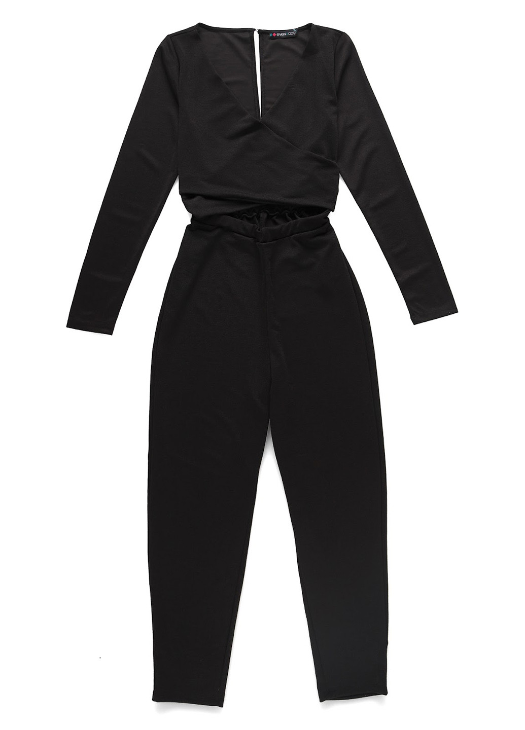 Комбинезон Even&Odd комбинезон-брюки однотонный чёрный кэжуал полиэстер