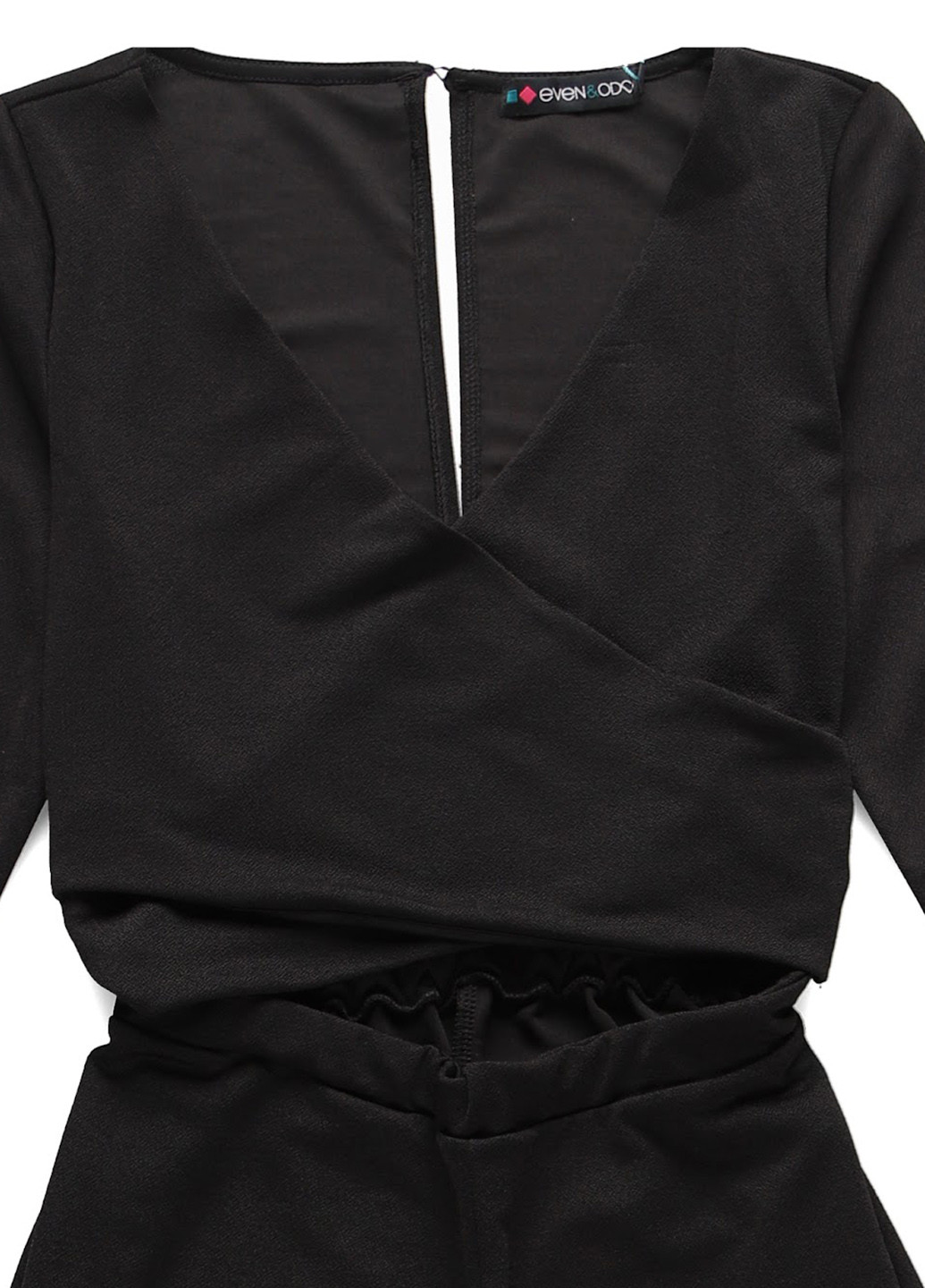 Комбинезон Even&Odd комбинезон-брюки однотонный чёрный кэжуал полиэстер