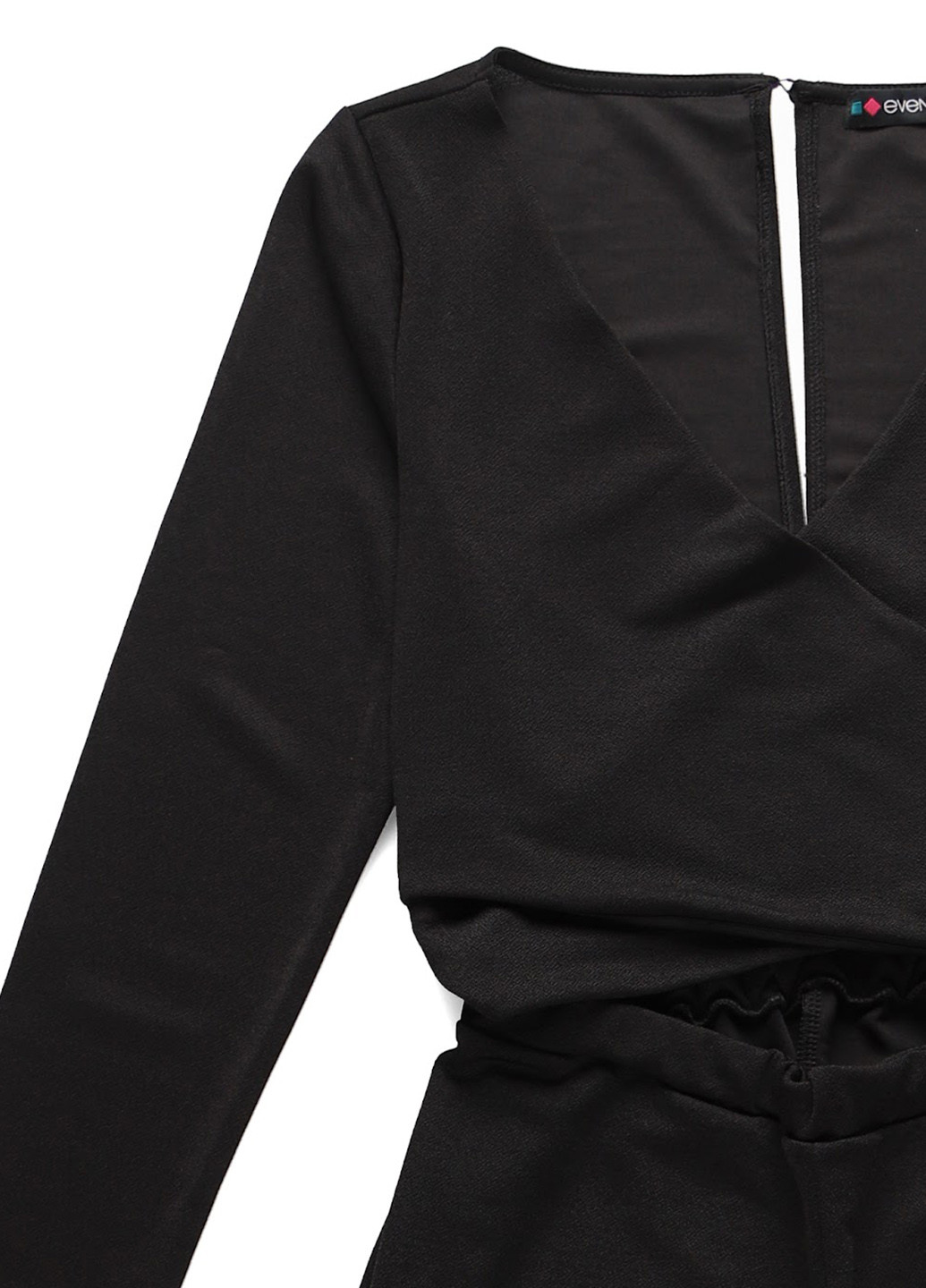 Комбинезон Even&Odd комбинезон-брюки однотонный чёрный кэжуал полиэстер