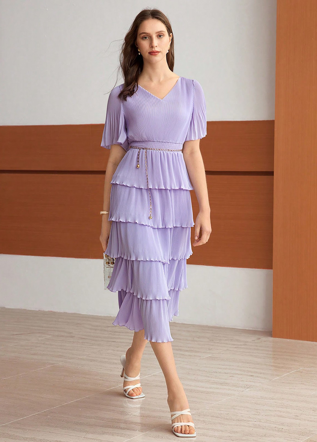 Бузкова кежуал сукня а-силует SHEIN однотонна