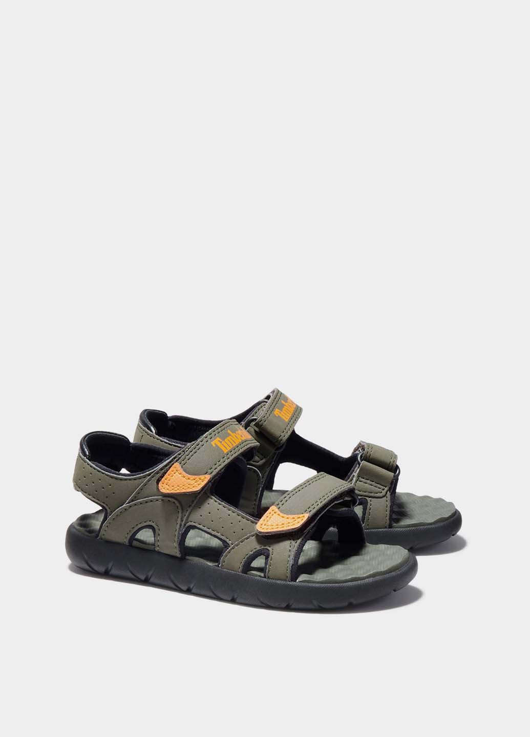 Хаки кэжуал сандалии Timberland на липучке