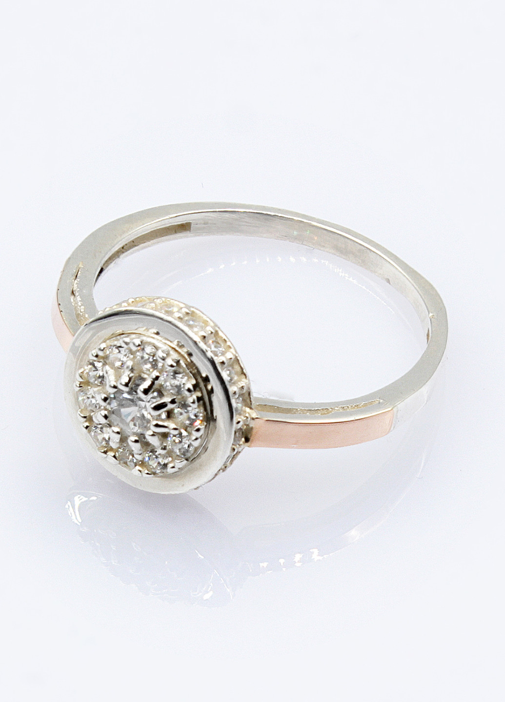 Кольцо Diva печатка / перстень однотонное белое серебро