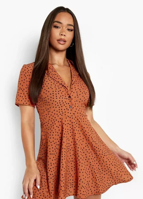 Коричневое платье Boohoo