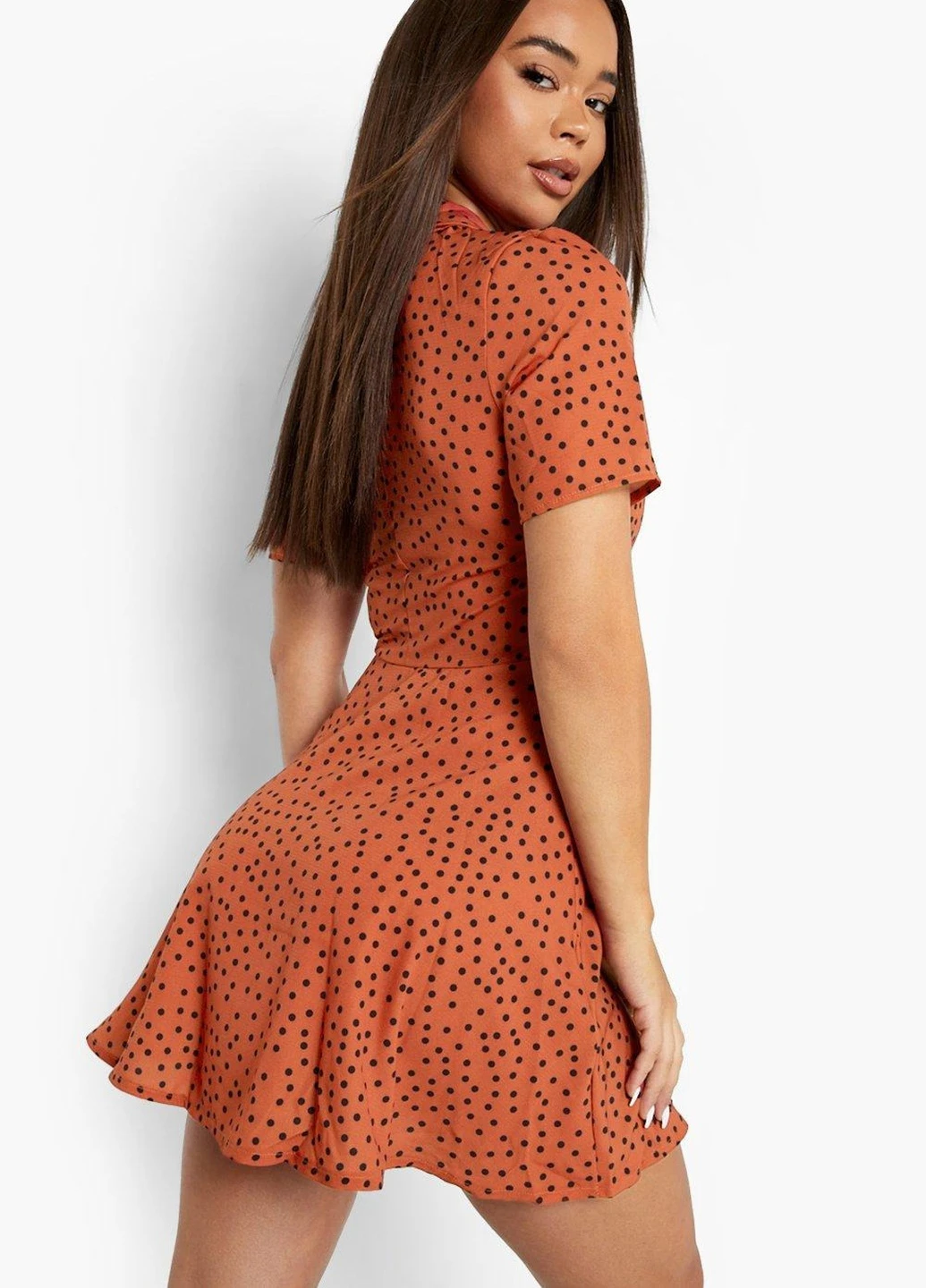 Коричневое платье Boohoo
