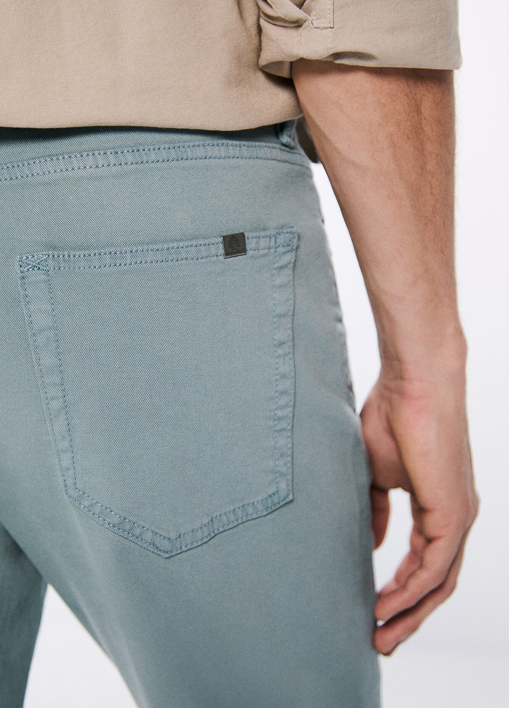 Бирюзовые кэжуал демисезонные прямые брюки Springfield