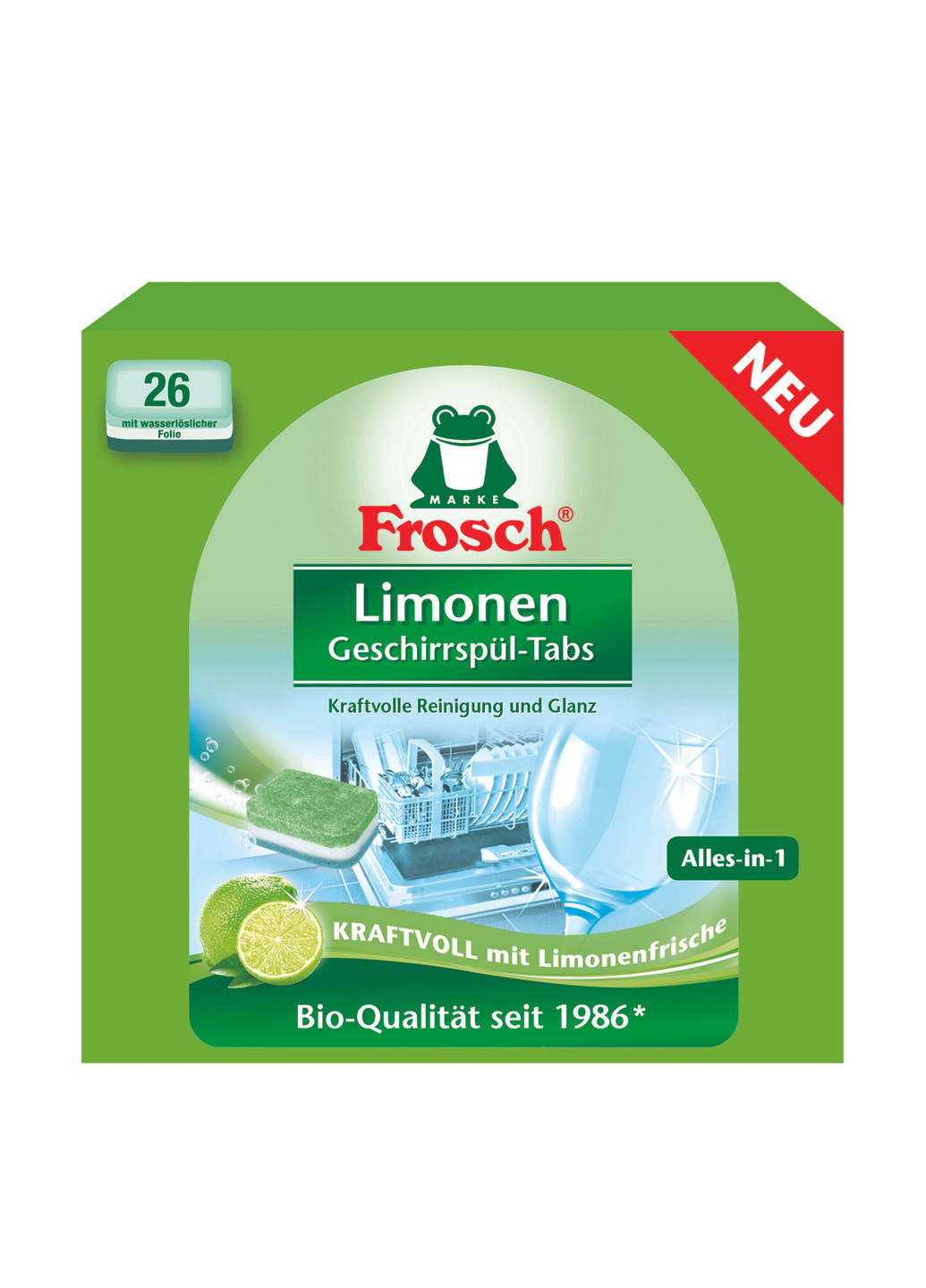 Таблетки для посудомоечной машины Лимон (26 шт.) Frosch (184968214)