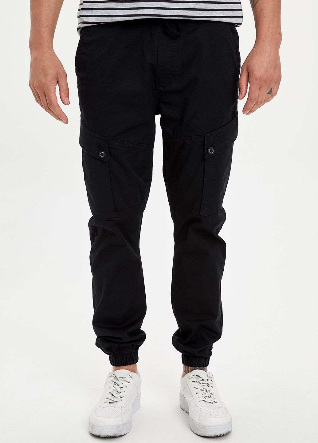 Черные кэжуал летние карго брюки DeFacto