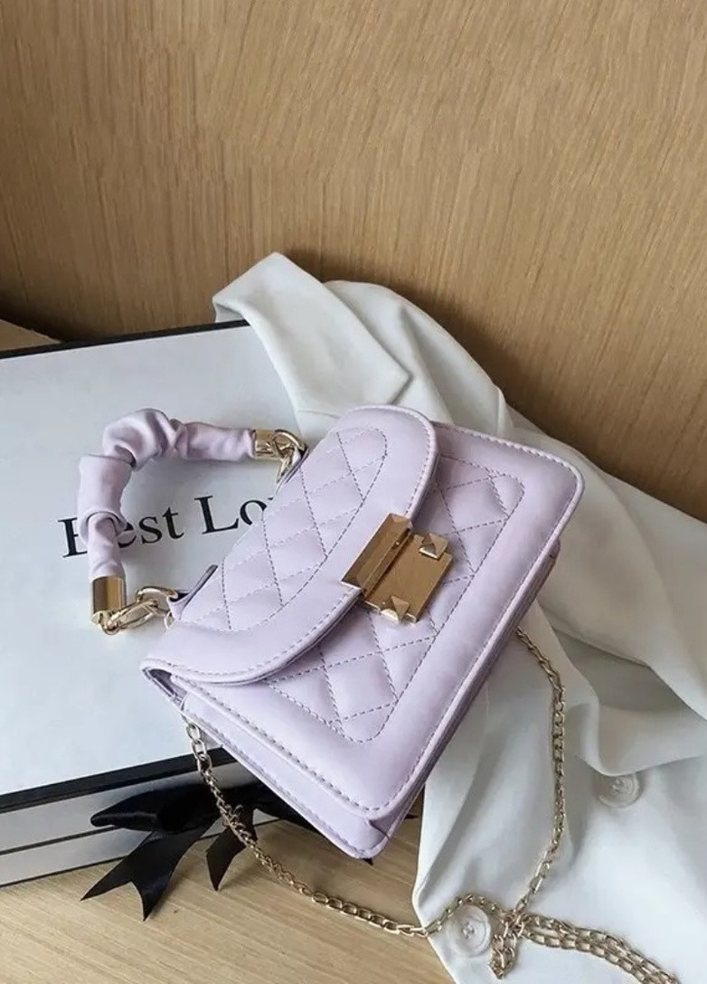 Женская классическая сумочка с ручкой кросс-боди через плечо на цепочке фиолетовая лиловая No Brand (253082227)