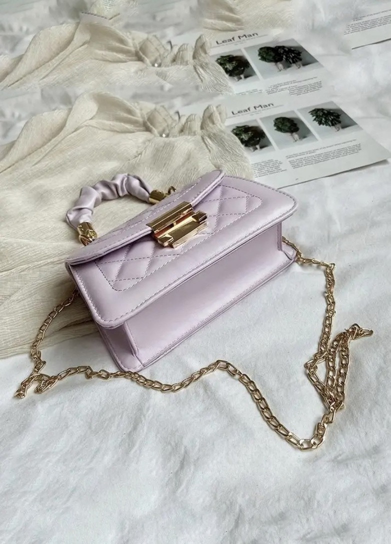 Женская классическая сумочка с ручкой кросс-боди через плечо на цепочке фиолетовая лиловая No Brand (253082227)