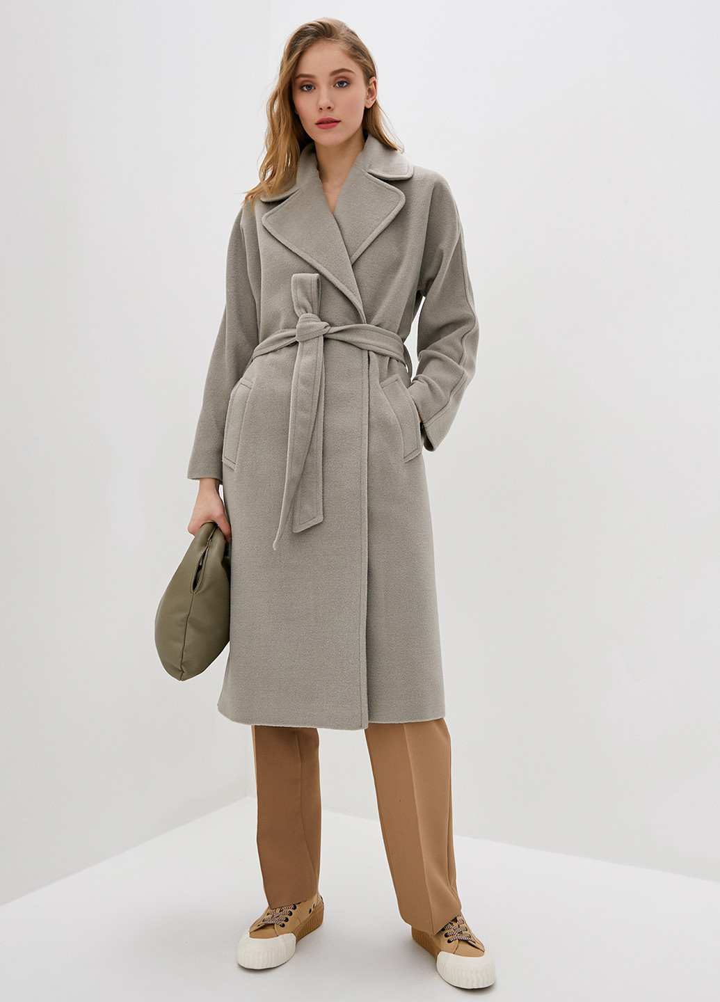 Сіре демісезонне Пальто двобортне Florens