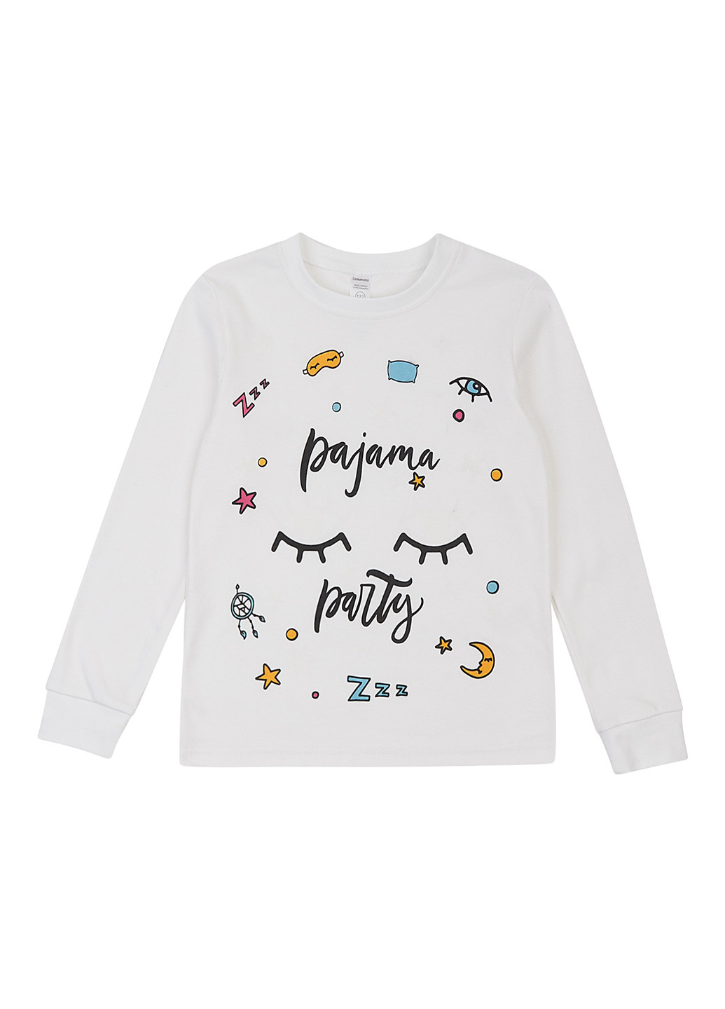 Белый демисезонный кэжуал лонгслив Garnamama с рисунком