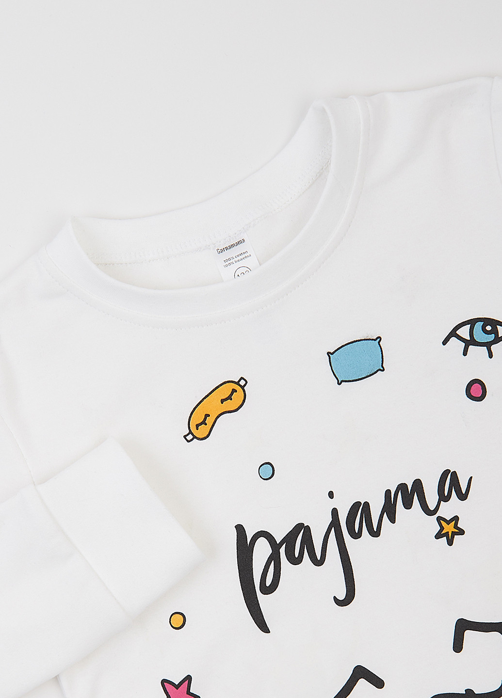 Белый демисезонный кэжуал лонгслив Garnamama с рисунком