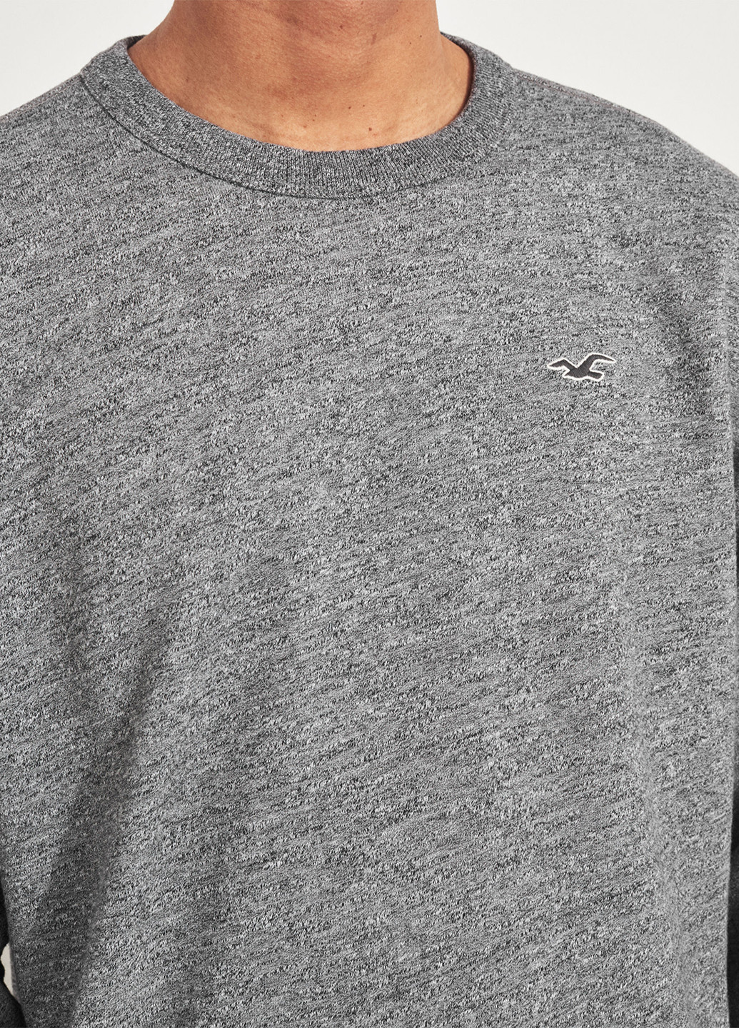 Свитшот Hollister - Прямой крой логотип серый кэжуал - (142161925)