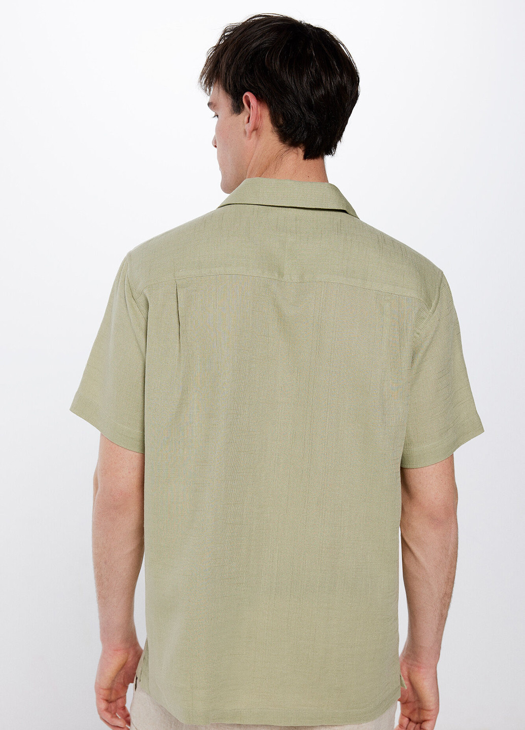 Светло-зеленая кэжуал рубашка однотонная Springfield