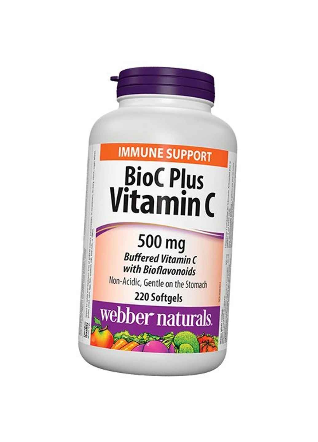 Вітамін C BioC + Vitamin C 500 mg 220 капсул Webber Naturals (255409398)