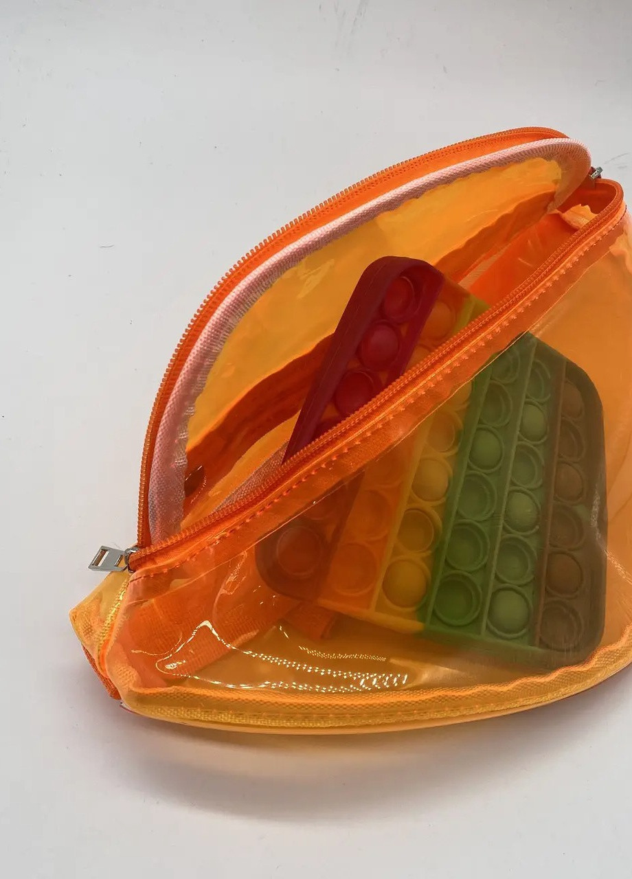 Женская летняя прозрачная бананка "ЛЕТО" поясная сумка оранжевая No Brand (253016893)
