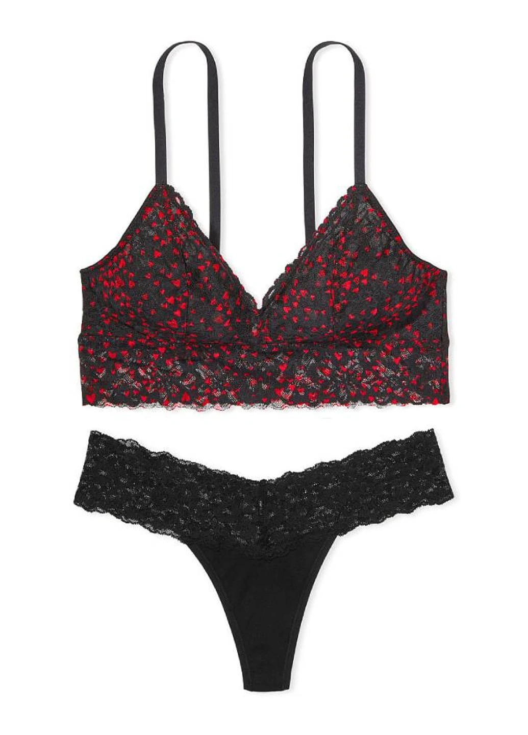 Чорний демісезонний комплект (бюстгальтер, трусики) Victoria's Secret