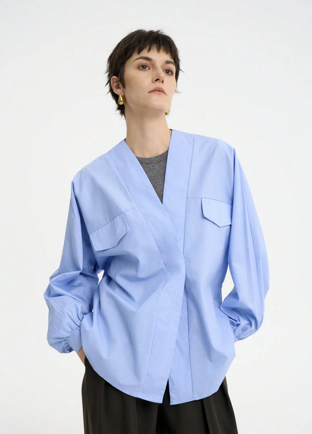 Блакитна блуза SHEIN