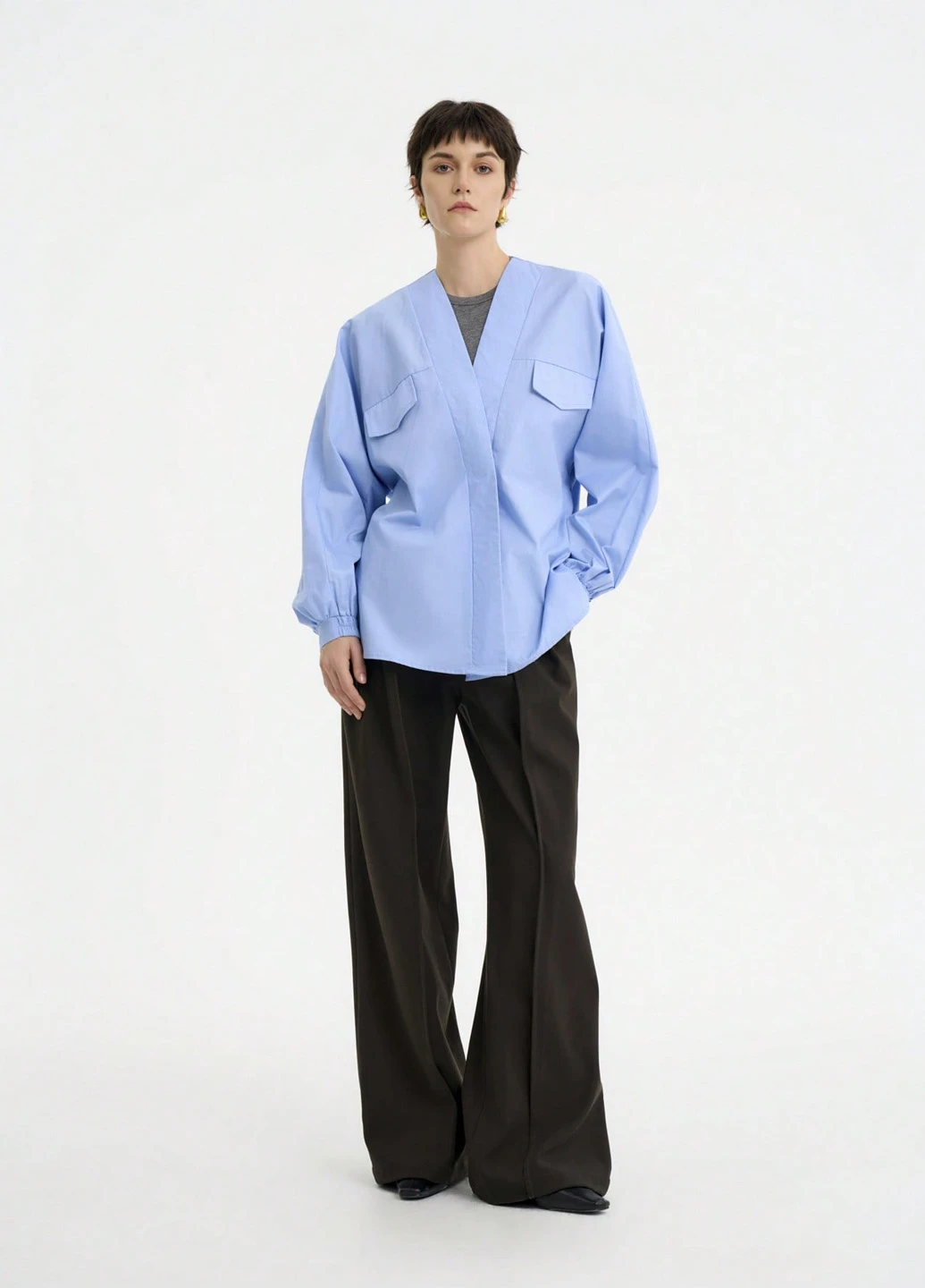 Блакитна блуза SHEIN