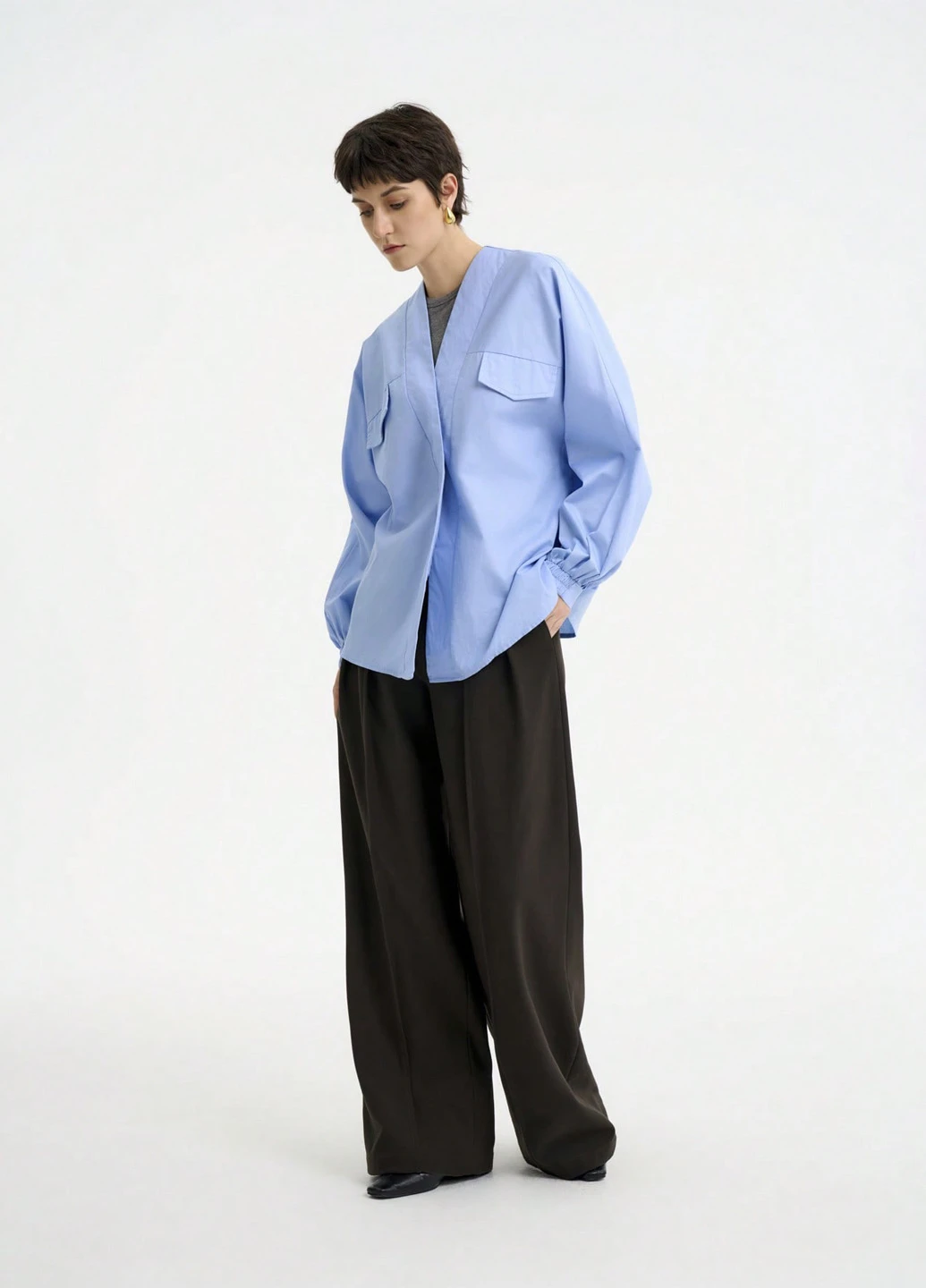 Блакитна блуза SHEIN