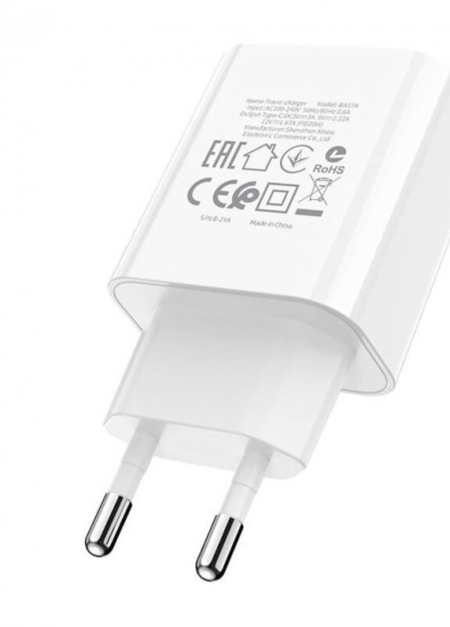 Мережевий зарядний пристрій BA57A USB Type C 3A 20W Білий Borofone (255916043)