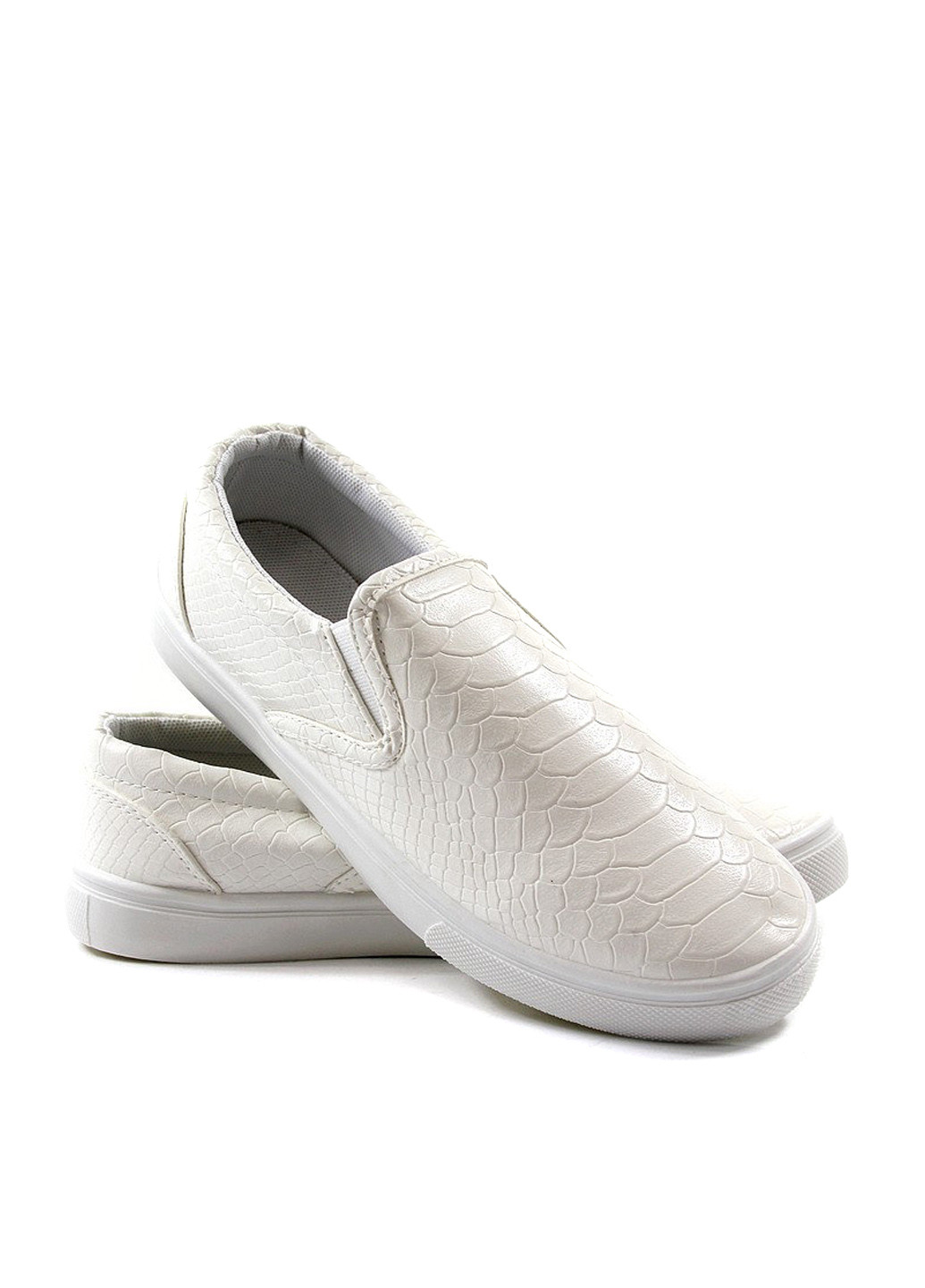 Белые слипоны W.S. Shoes фактурный узор