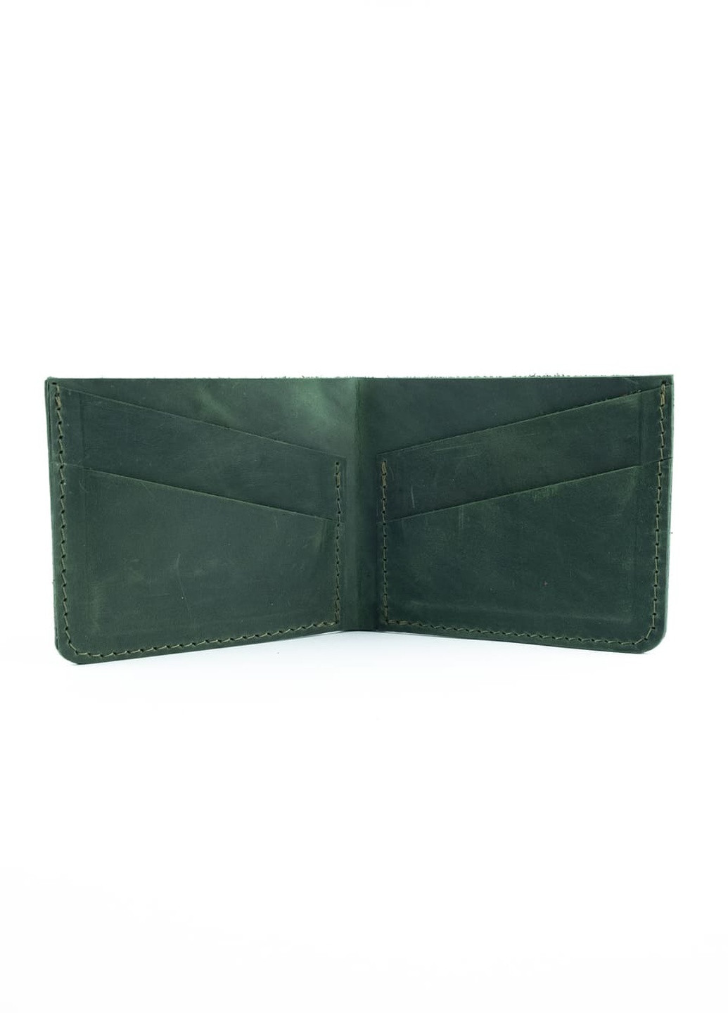 Кожаный бумажник кошелек бифолд Jet зеленый винтажный Kozhanty (252316664)