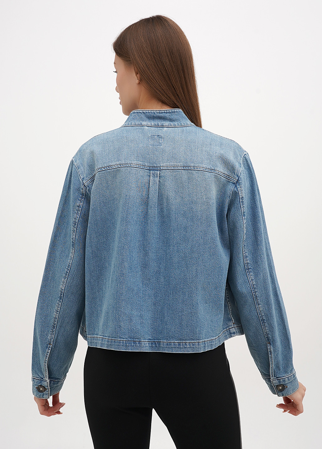 Темно-голубой женский куртка No Brand однотонный - демисезонный