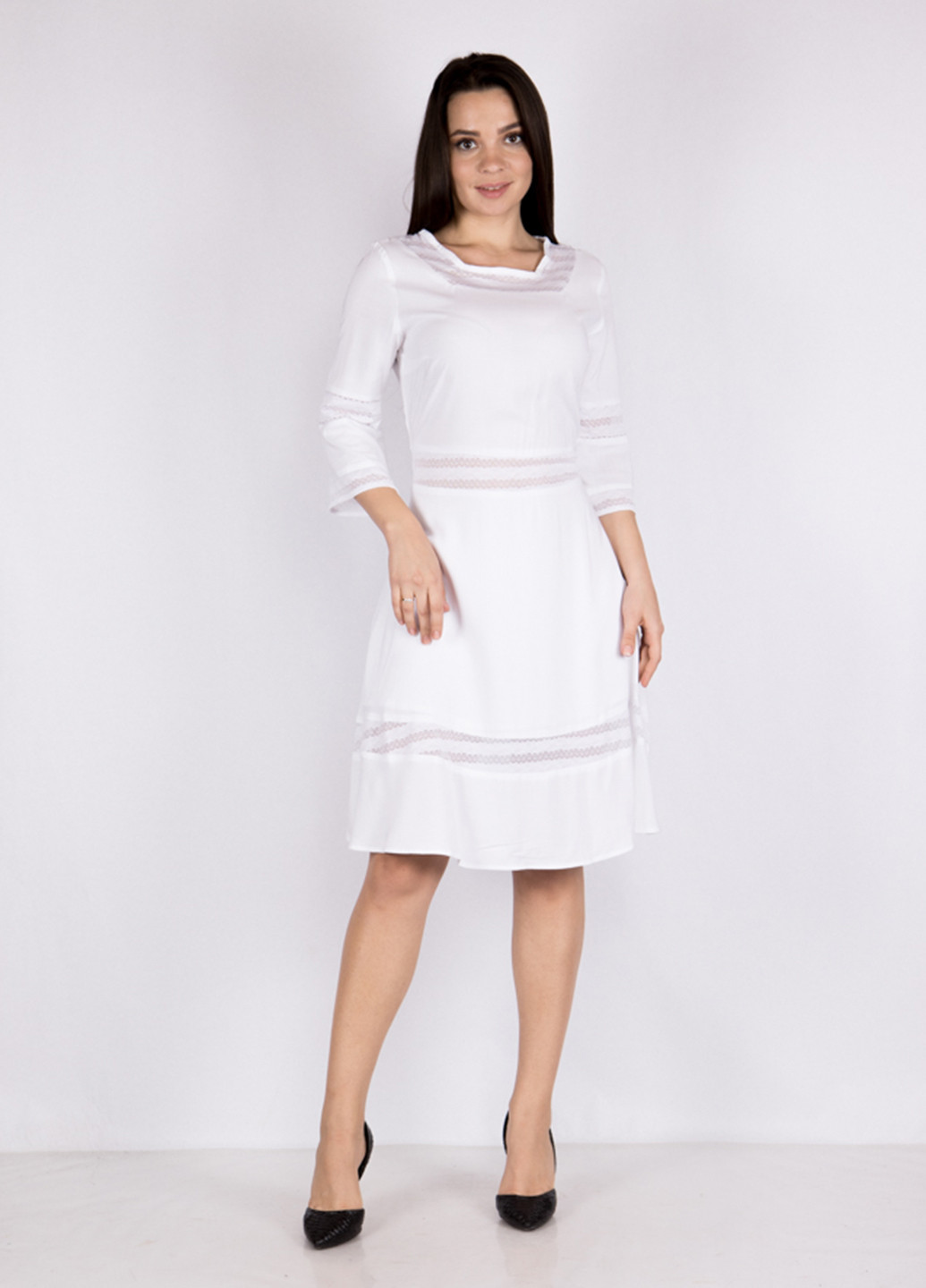 Білий кежуал сукня кльош Time of Style однотонна