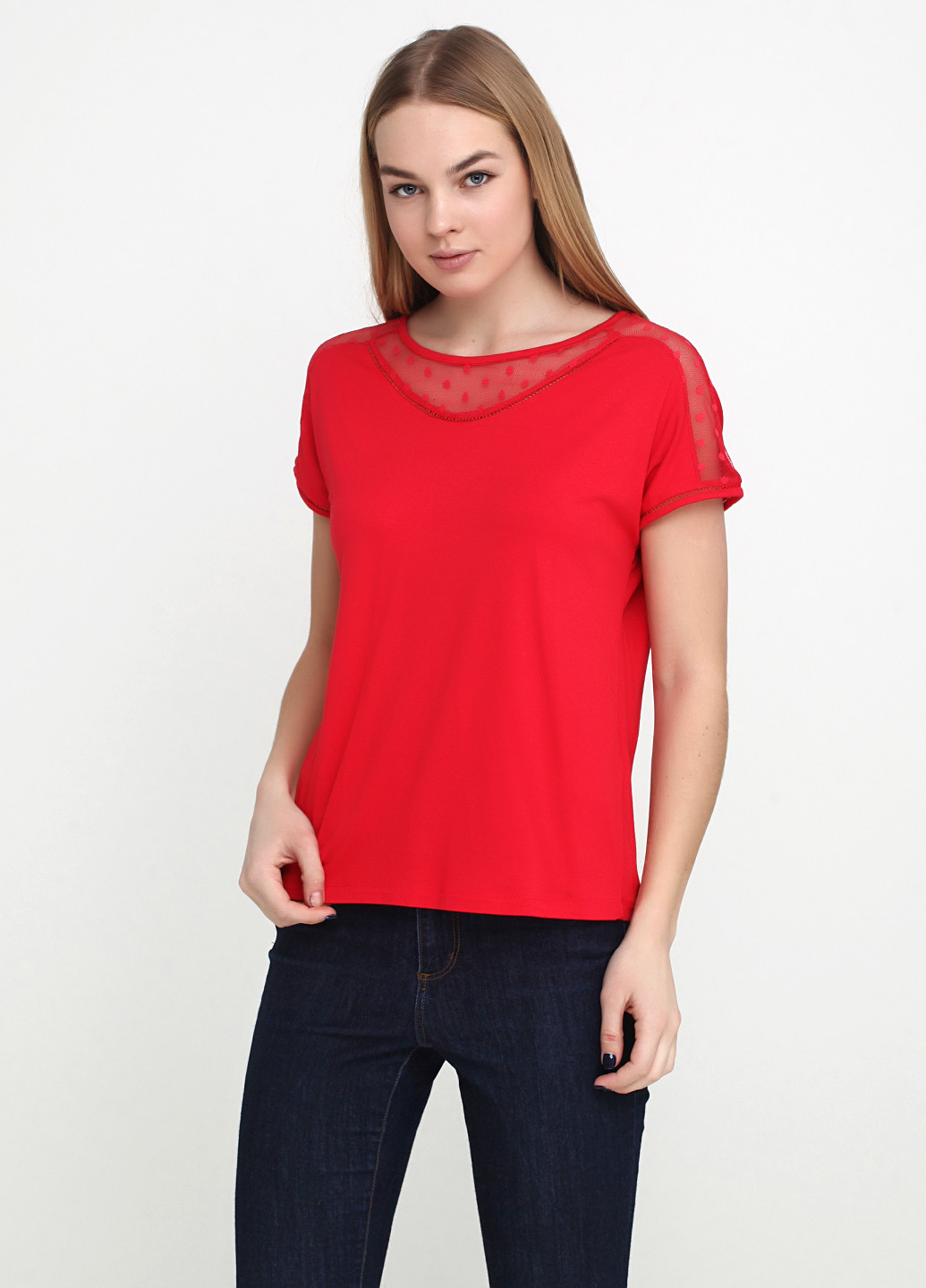 Красная летняя блуза BRANDTEX COPENHAGEN