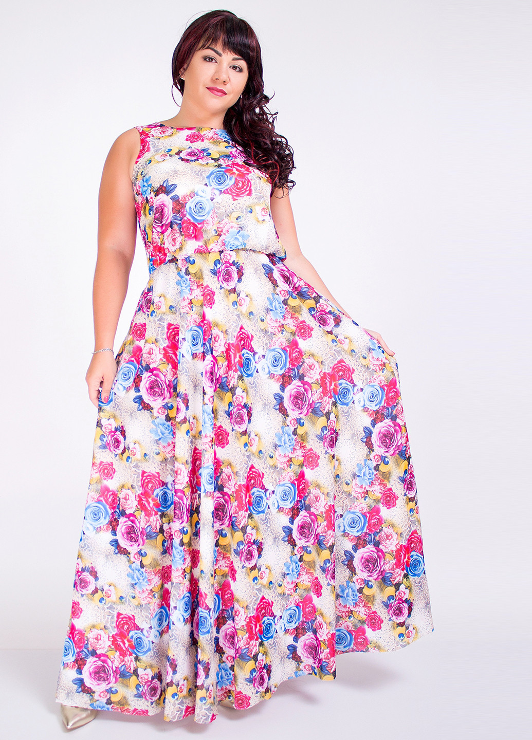 Комбинированное кэжуал платье Fifi Lakres с цветочным принтом