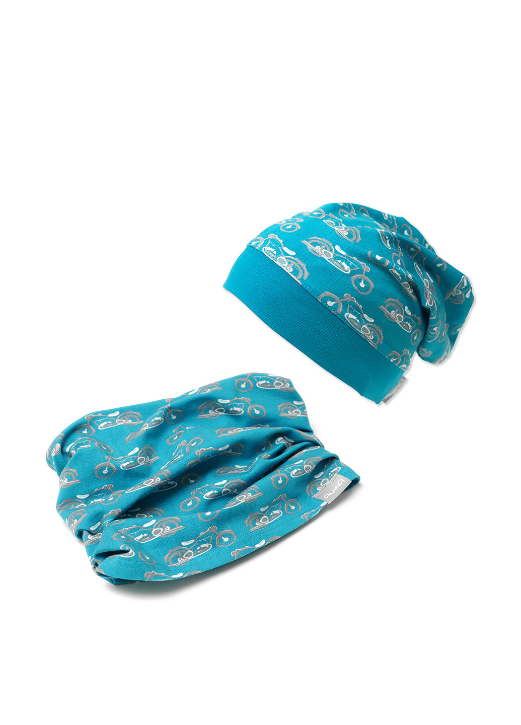 Блакитний демісезонний комплект (шапка, шарф-снуд) Alana