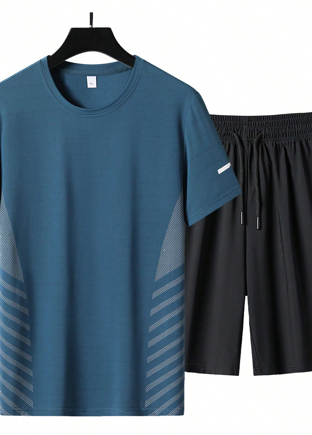 Морської хвилі літній комплект (футболка, шорти) SHEIN