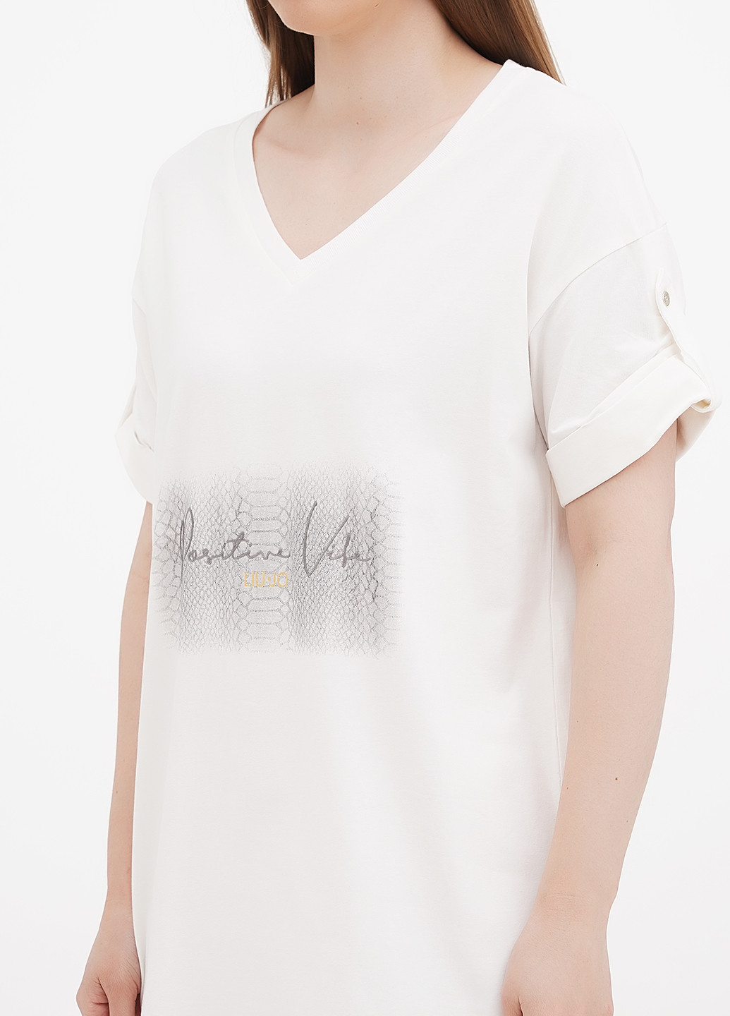 Молочная летняя футболка Liu-Jo