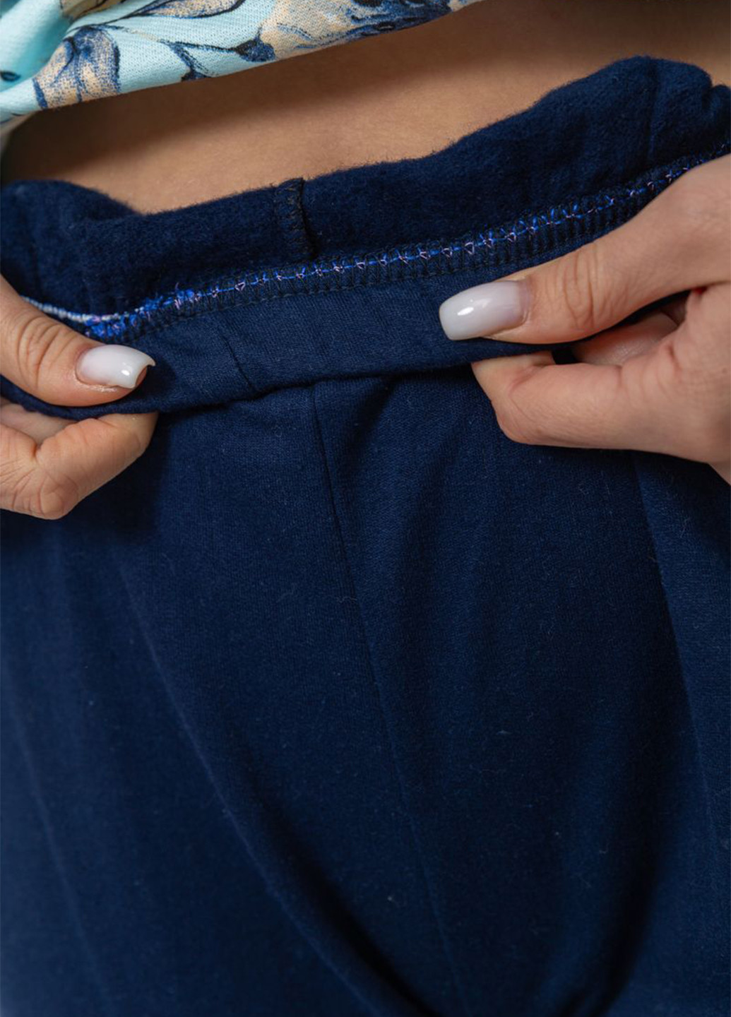 Голубая зимняя пижама (лонгслив, брюки) Ager