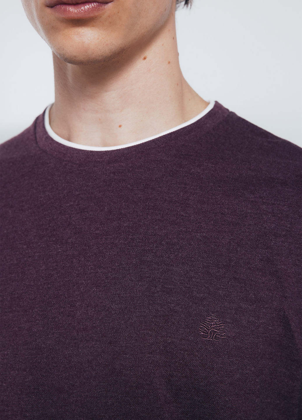 Лонгслів Springfield меланж сливовий кежуали бавовна