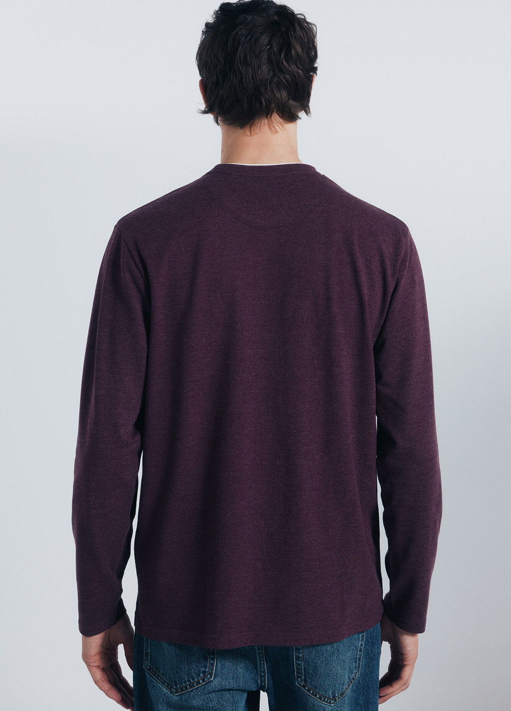 Лонгслів Springfield меланж сливовий кежуали бавовна