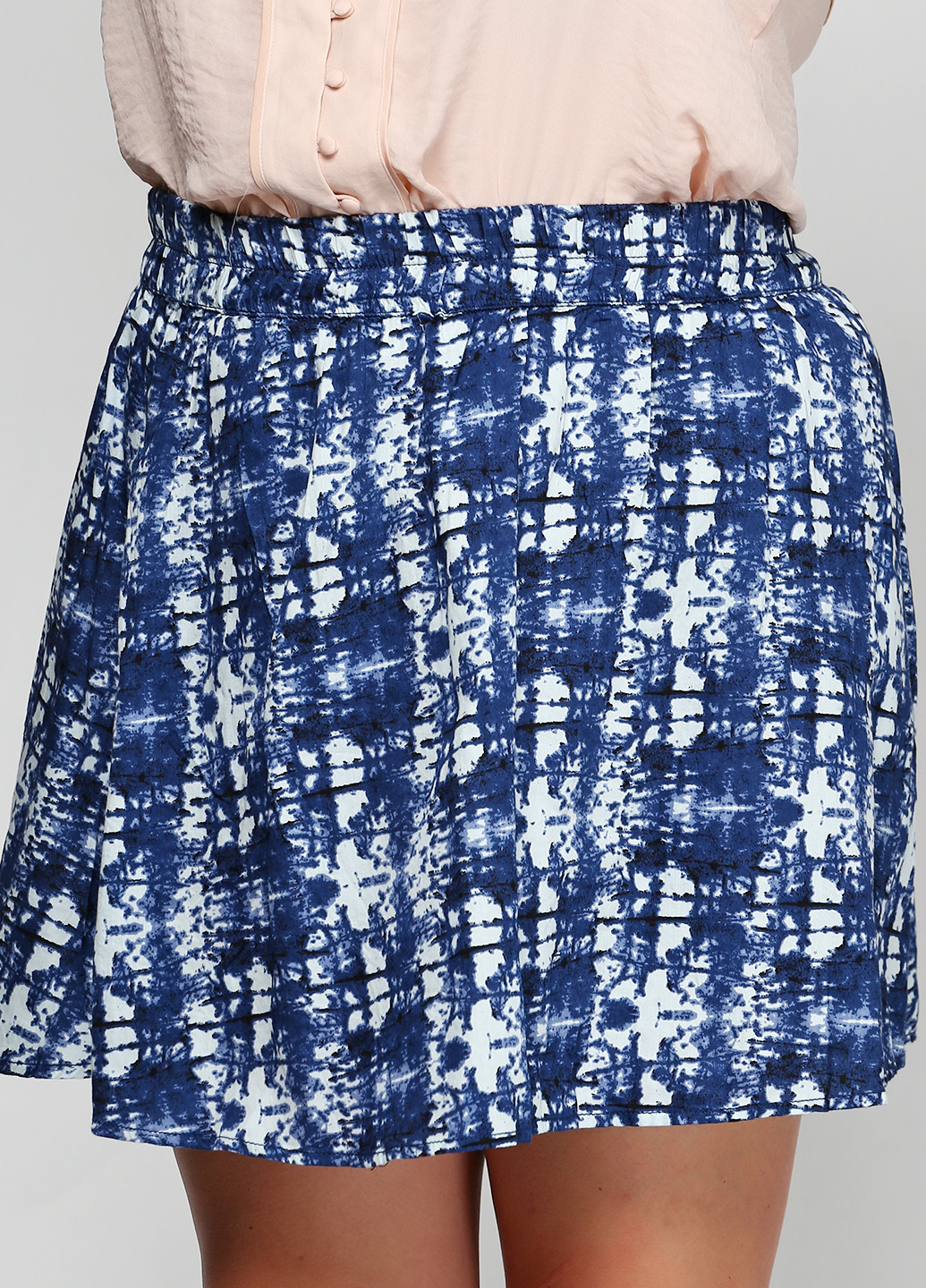 Синяя кэжуал с абстрактным узором юбка H&M миди