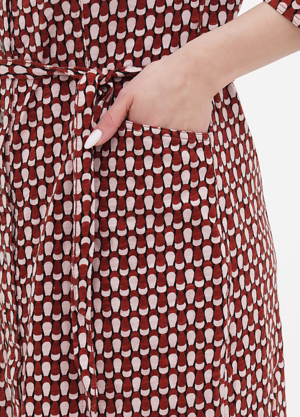 Коричневое кэжуал платье рубашка Boden с геометрическим узором