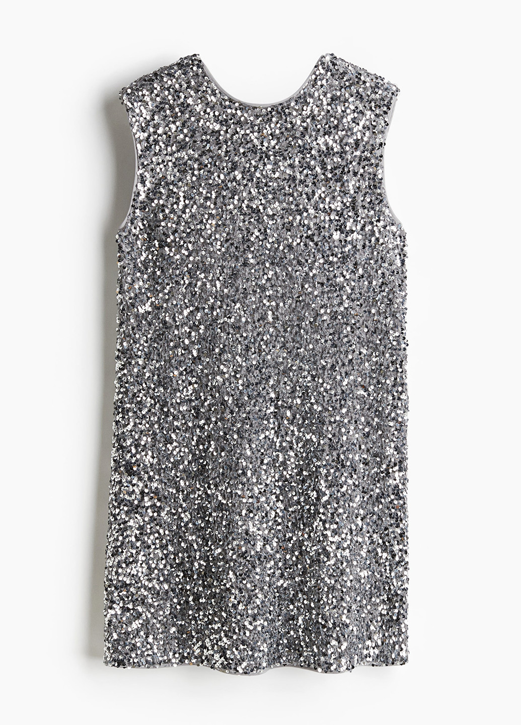 Серебристое праздничный, вечернее платье H&M однотонное