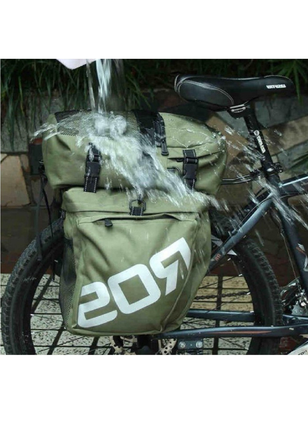 Велосипедная сумка на багажник велосумка водоотталкивающая со светоотражающими элементами (472919-Prob) Зелёная Francesco Marconi (252393844)