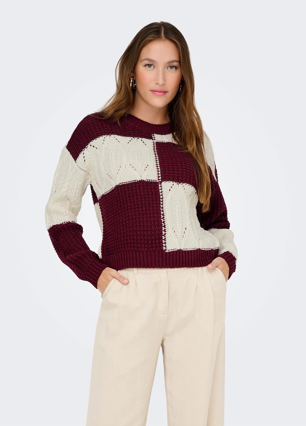 Коричневый демисезонный свитер джемпер Only