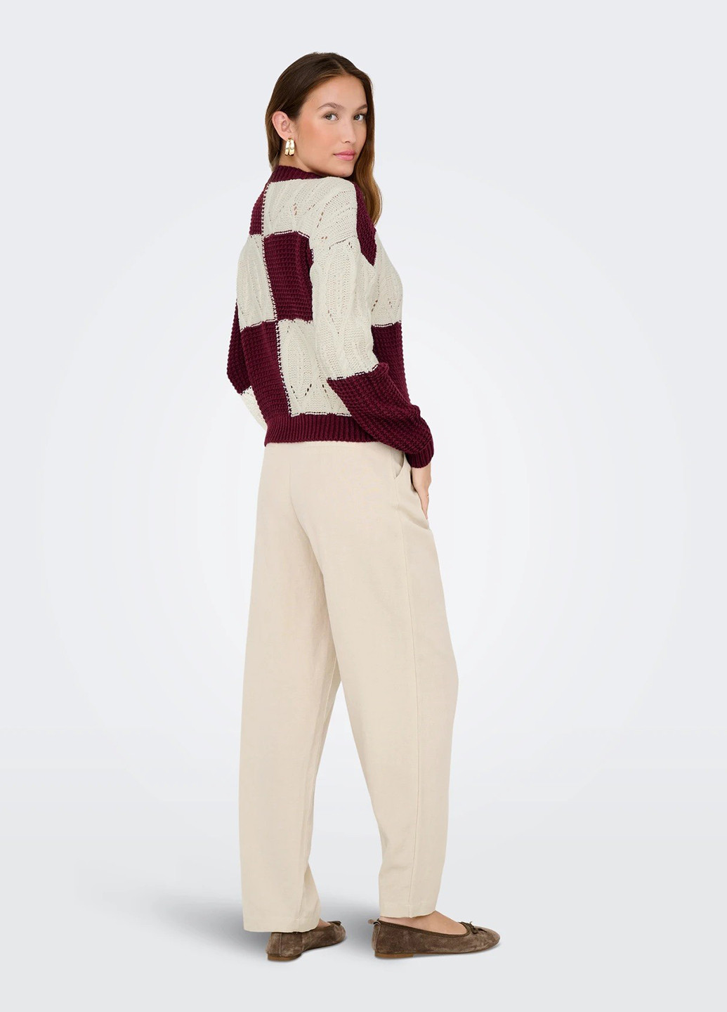 Коричневый демисезонный свитер джемпер Only