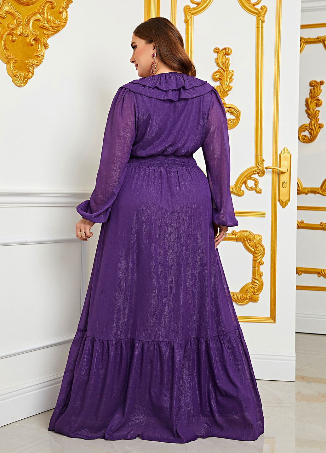 Фиолетовое вечернее, кэжуал платье SHEIN однотонное