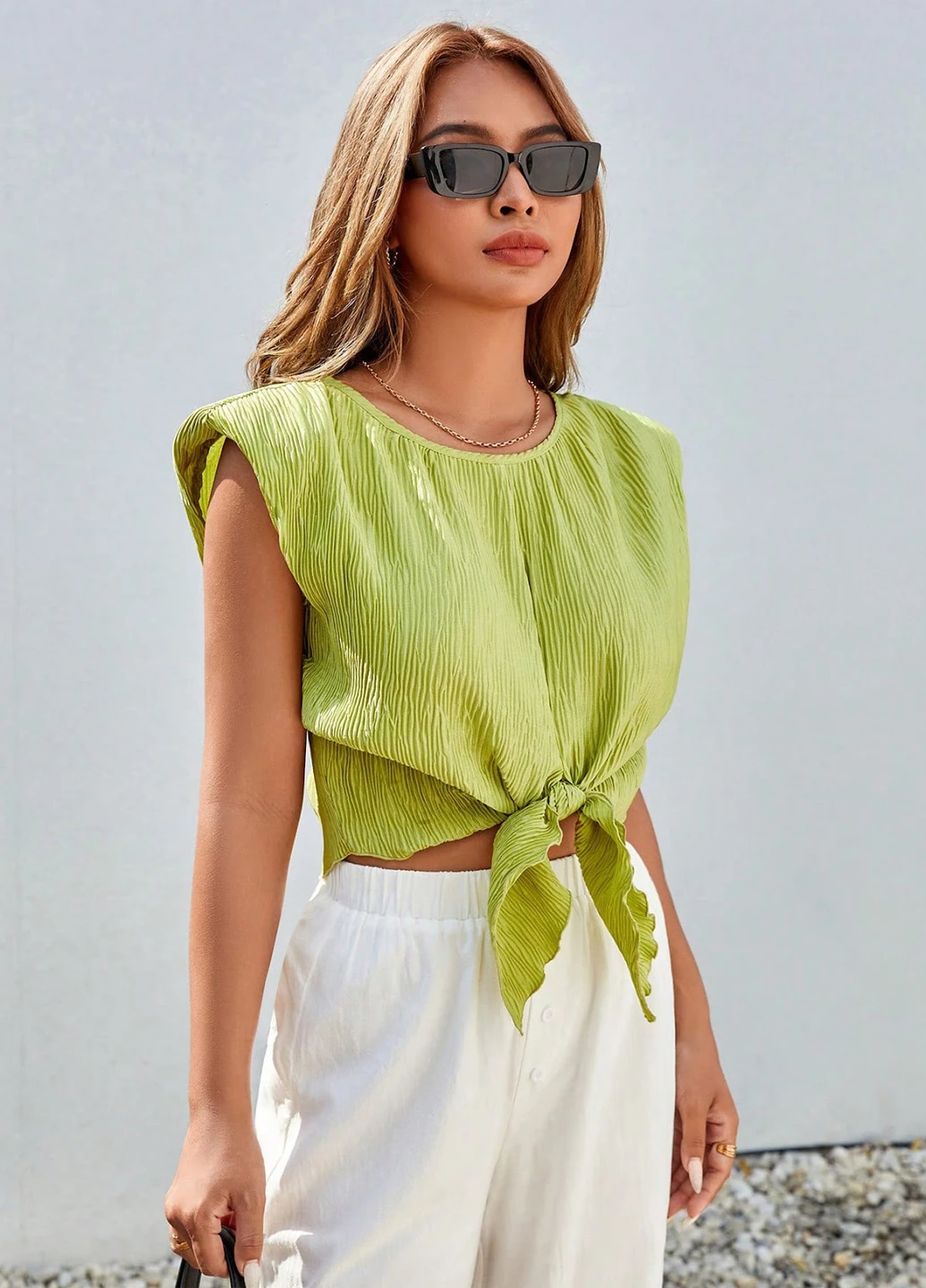 Салатовая блуза SHEIN
