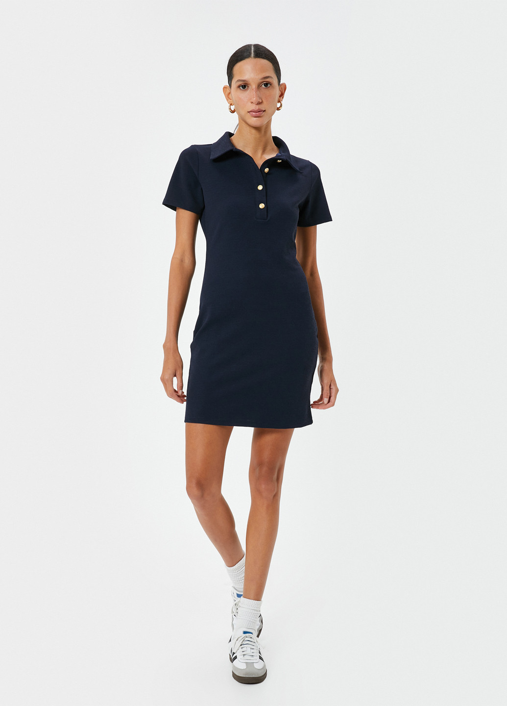 Чорна кежуал сукня поло KOTON однотонна